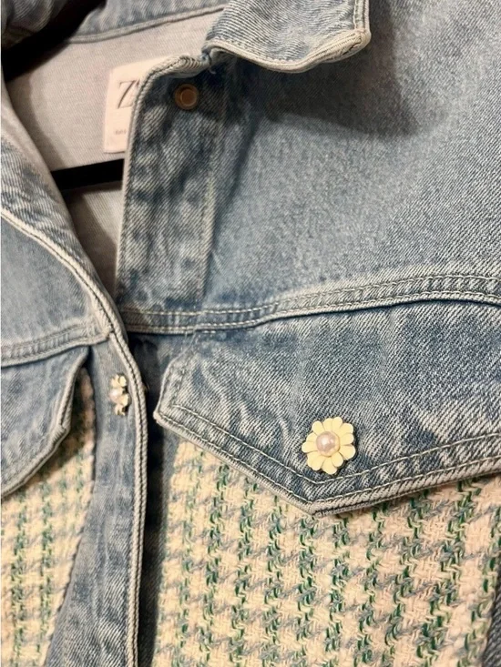 Zara Special Edition Cazadora Denim Combinada – Size Small - Picture 9 of 10